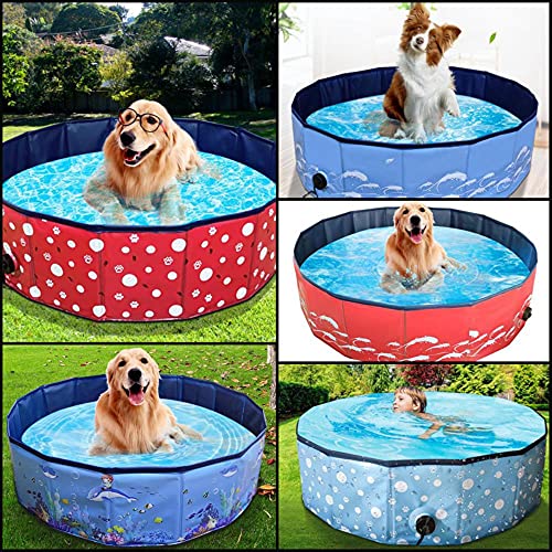 80cm PVC Piscina para Mascotas Bañera Plegable para Perros Baño de Agua portátil para Exteriores Productos de Limpieza para Gatos y Perros