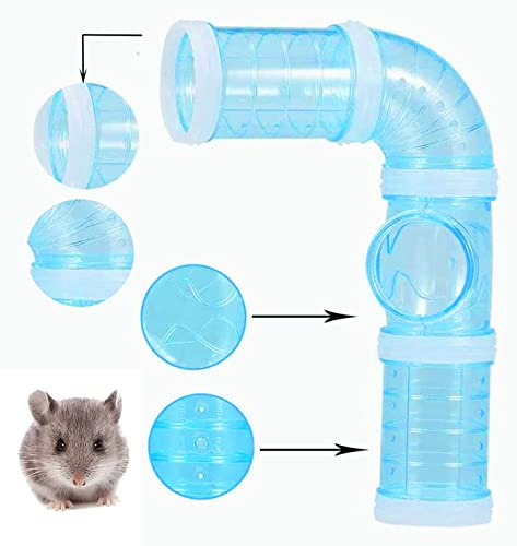 8PCS Túnel de Hámster, Túnel de Conexión Jaula Hamster, Hámster Tubo Play Túnel para Hamster Cage Small Pet Pipe Connection Sports Tunnel Toy para Conexión Creativa, Ampliar el Espacio (Azul)