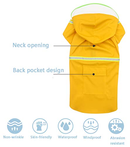 ABCD Chubasquero Grande para Perros, Chaqueta Tipo Poncho con Capucha y Orificios para la Correa, Gorro Transparente para la Lluvia, Adecuado para Perros Grandes(4XL, Blue)