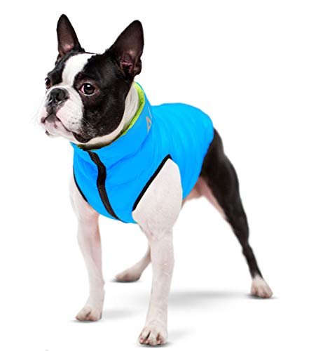 Abrigo Airyvest Reversible Ultraligero para Perro, Azul y Verde, Talla 8 para Perro, Talla M, Color Azul y Verde