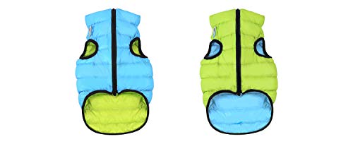 Abrigo Airyvest Reversible Ultraligero para Perro, Azul y Verde, Talla 8 para Perro, Talla M, Color Azul y Verde