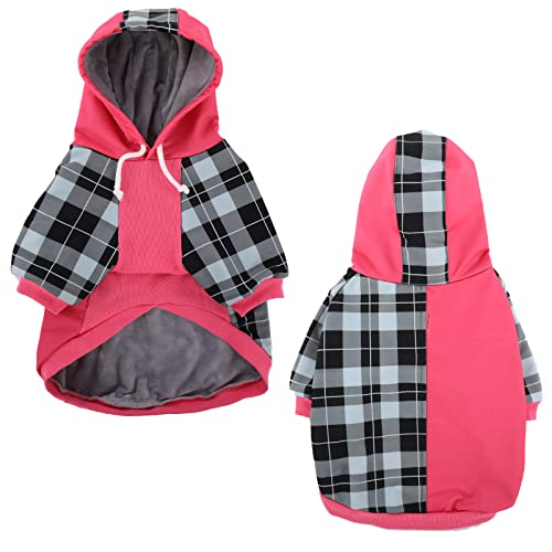 Abrigo cálido con capucha para perro, mono para mascotas, ropa para mascotas (XS, rosa)