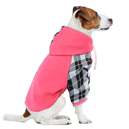 Abrigo cálido con capucha para perro, mono para mascotas, ropa para mascotas (XS, rosa)