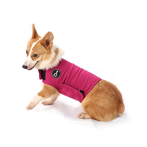 Abrigo de alivio de la ansiedad para perros, chaqueta ligera para ansiedad para mascotas ansiosas, mantiene la comodidad calmante (rojo rosa, M)