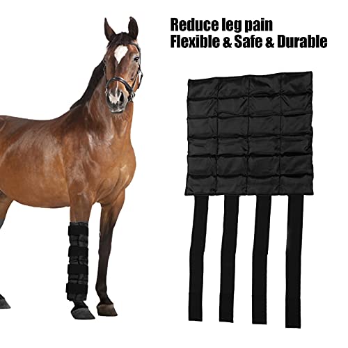 Abrigo para Botas de Hielo, Alivia el Dolor Fácil de Aplicar Abrigo para Piernas de Enfriamiento Cubierta Completa para Piernas Flexible Reutilizable para Caballos(negro)