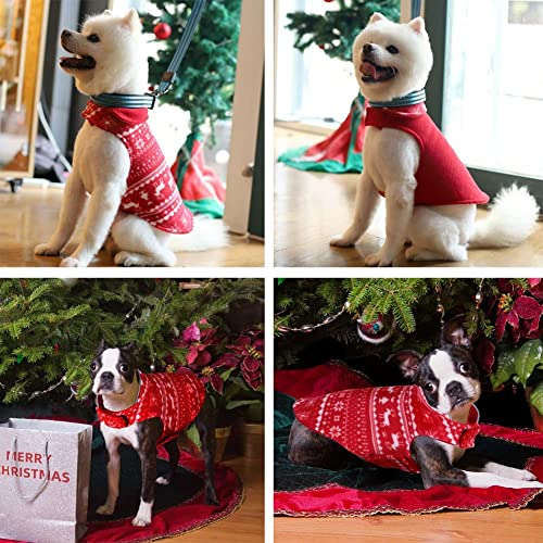 ABRRLO Forro polar para perros, chaleco de forro polar, abrigo para perros, abrigo reflectante, chaqueta reversible sin mangas, para perros pequeños, medianos y pequeños, Navidad (rojo XXL)