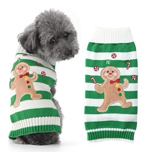 ABRRLO Jersey para perros con diseño de hombre de jengibre para celebraciones navideñas, invierno o mascotas, talla XS