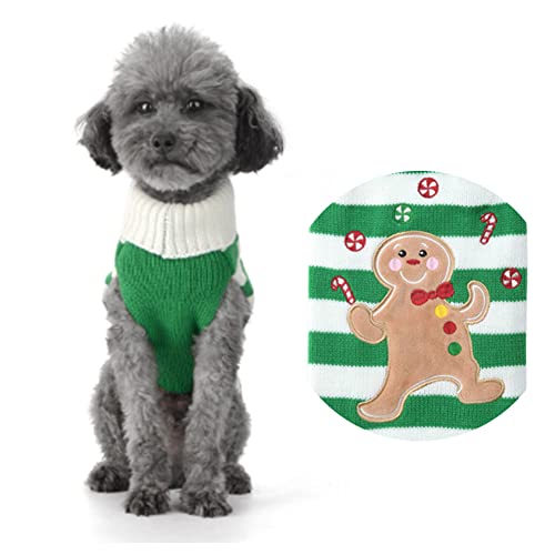 ABRRLO Jersey para perros con diseño de hombre de jengibre para celebraciones navideñas, invierno o mascotas, talla XS