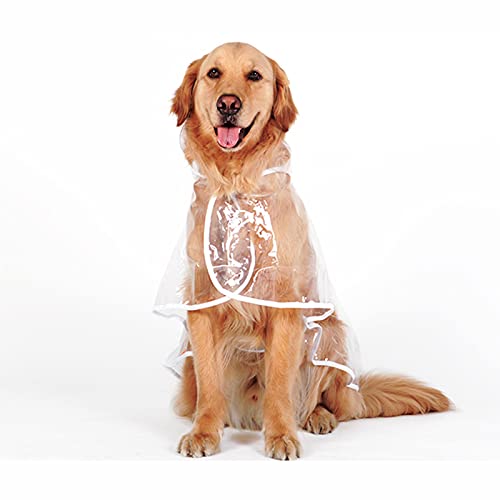 ACEMIC Impermeable para Perros Grande,Ajustable Capa de Lluvia Chubasquero con Capucha,Chubasquero Transparente para Mascotas Perro Mediano Grande