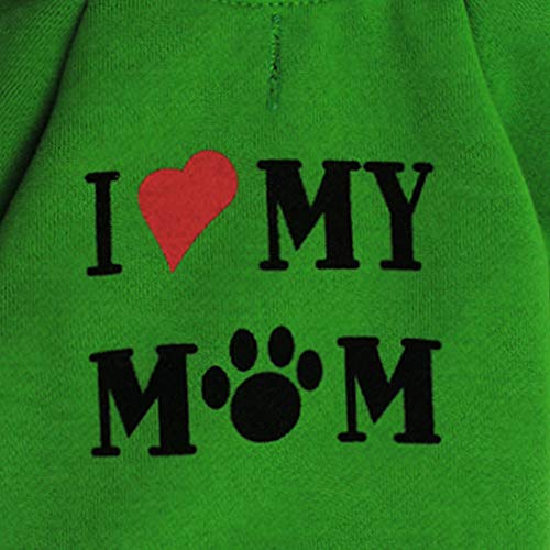 AchidistviQ Ropa para mascotas Cachorro Sudadera con capucha Suéter Perro Abrigo Warm Love My Mom Impreso Sudadera Rosa S