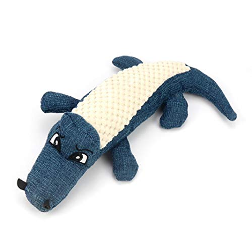 Adorno de Halloween, perro de Halloween con forma de cocodrilo molar, vocal, mordisco, juguete para masticar azul