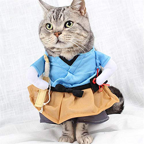 Aeromdale Disfraces de Gato Traje de Cosplay para Mascotas Gato Divertido Perro Navidad Ropa de Halloween Ropa Vetement Chat - # C - XL