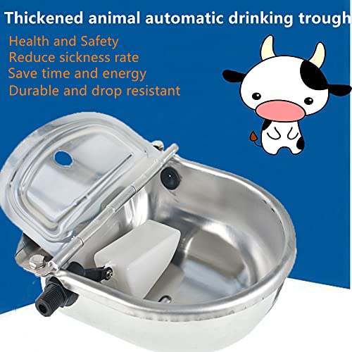 AISENPARTS Fregadero de Acero Inoxidable Cuenco Bebedero válvula de Flotador automática Cubo Suministros para cría de Animales se Utiliza para ovejas Perros Vacas Cabras Aves