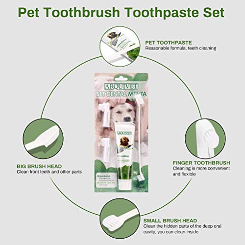 Akemaio Los Dientes del Perro Productos de Limpieza del Perro casero de Pasta de Dientes Cepillo de Dientes Kit Dental Care Clean Kit de Dientes para Perros Gatos