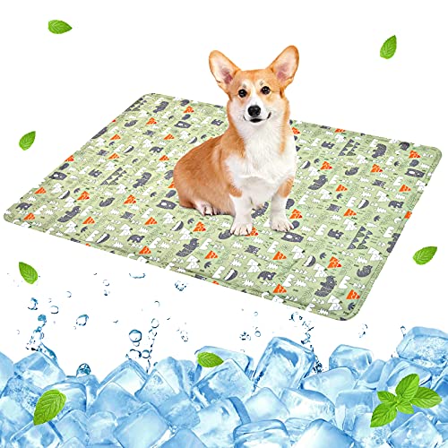 Alfombra Refrescante para Perros,Manta Refrigerante Gato,Alfombrilla de Refrigeración para Animales,Gel No Tóxico,Autoenfriante, Sofás,Perreras,Piso (60x90cm, Verde)