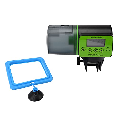 Alimentador Automático de Peces para Tanque de Acuario Dispensador de Alimentos de Gran Capacidad 200ml con Pantalla LCD para Semana o de Vacaciones,Tiempo de Alimentación Configuración