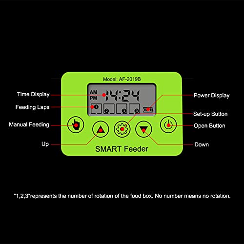 Alimentador Automático de Peces para Tanque de Acuario Dispensador de Alimentos de Gran Capacidad 200ml con Pantalla LCD para Semana o de Vacaciones,Tiempo de Alimentación Configuración