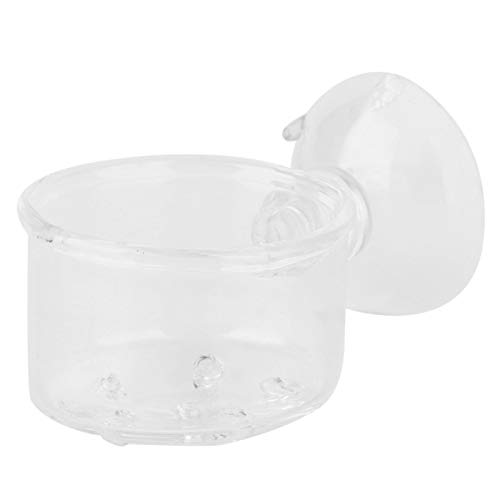 Alimentador de Acuario, Recipiente de alimentación de Gusanos, Taza de alimentación de Peces, Tanque súper Blanco, Taza(Glass Hole Cup (Suitable for nematodes))