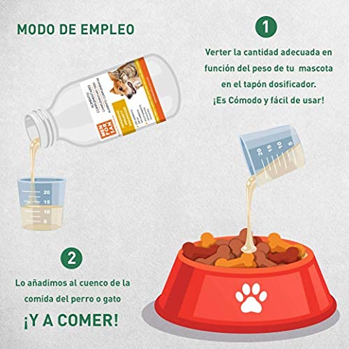 Alimento complementario líquido para perros y gatos con problemas de inmunidad |Con ingredientes naturales | fortalece el sistema inmune de las mascotas| Con Ginseng, Avena, Granada y Te verde 120ml