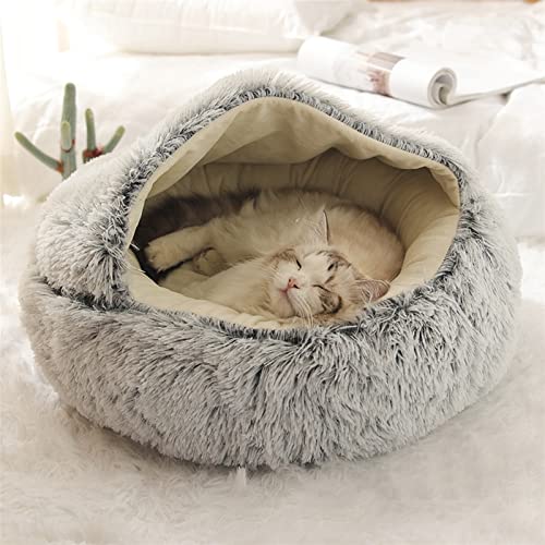 Aliuciku Cama para Gatos Redonda De Felpa para Gatos Cama Cálida Cama Larga para Perros Cama para Perros Pequeños Nido para Gatos Cojín para Cama para Gatos Sofá para Dormir