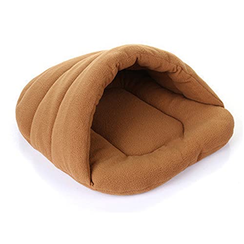 Aliuciku Zapatillas Cálidas De Invierno Cama para Perros Casa para Perros Casa para Perros Adorable Y Suave Adecuada Cama para Perros Casa para Mascotas Cojín (Color : Marrón, Size : S)