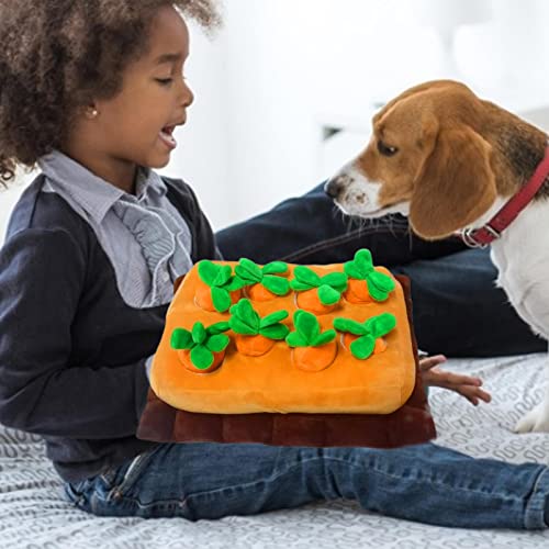 Allowevt Alfombrilla de Zanahoria Snuffle para Perros y Mascotas, Juguete Interactivo para Cachorros, Juguete para Perros, Zanahoria, Juego de alimentación Lenta, fomenta Las Habilidades de forrajeo