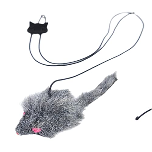 Allowevt Cuerda para rascar Gato, Juguete Interactivo para Colgar en la Puerta, Cuerda de Gato con muñeco de ratón de Felpa para Ejercicio Divertido, Juguete elástico Estimulante para Jugar con ratón