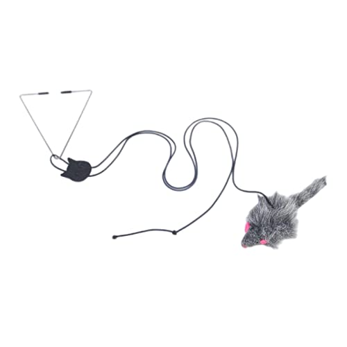 Allowevt Cuerda para rascar Gato, Juguete Interactivo para Colgar en la Puerta, Cuerda de Gato con muñeco de ratón de Felpa para Ejercicio Divertido, Juguete elástico Estimulante para Jugar con ratón