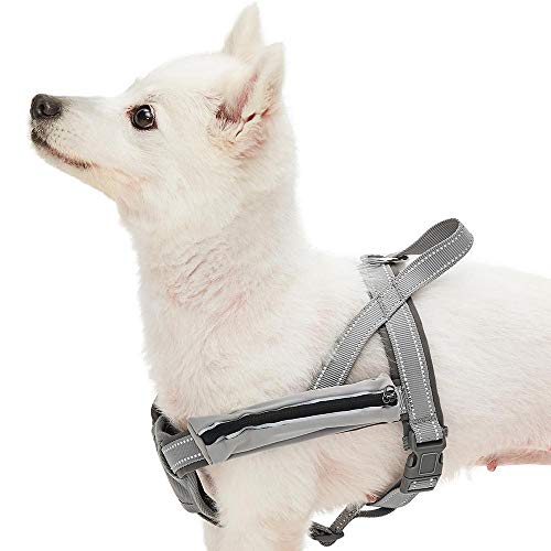 Amazon Brand - Umi - Arnés Ajustable Tipo Chaleco para Perros con Acolchado de Neopreno y Bandas Reflectantes, Talla M, Gris