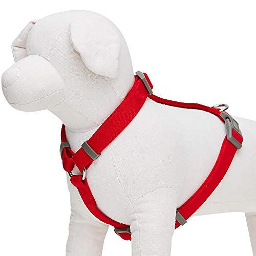 Amazon Brand - Umi - Arnés clásico Ajustable para Perros, Talla L, Rojo