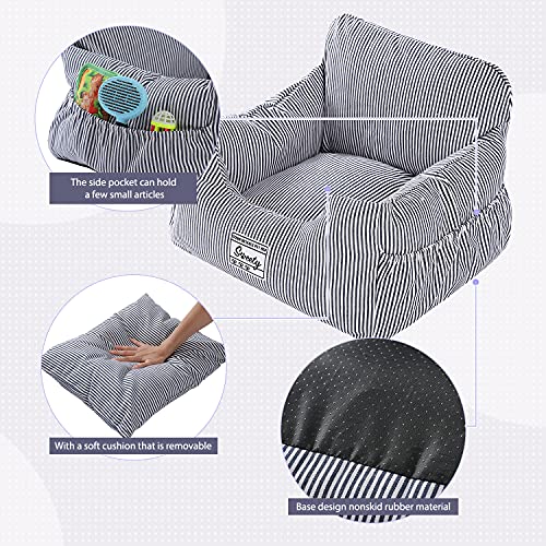 Amazon Brand – Umi Asiento de Coche para Perros con cinturón de Seguridad Resistente Cama para Perros Suave para Perros Elevador para Perros Impermeable Antideslizante Portador de Viaje Azul