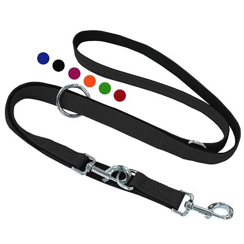 Amazon Brand - Umi - Correa de Perro 2m, Ajustable en 3 Posiciones, Air Mesh, para Perros pequeños y Grandes, Cachorros y Gatos, en Muchos Colores y Tallas Distintos, Negro, M