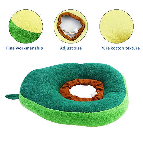 Amersumer 2 piezas suaves y lindos conos de algodón para gatos, cono de cuello de aguacate después de la cirugía, cuello ajustable para gatos y gatos