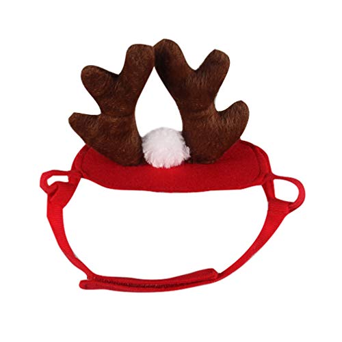 Amosfun Diadema de Cornamenta de Navidad para Mascotas Diadema de Gato de Perro de Navidad Diadema de Alce de Perro Tocado de Reno de Mascota Tocado de Alce