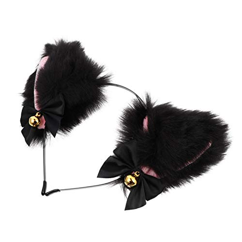 Amosfun Diadema de pelo sintético con orejas de animal, lindo zorro, lobo, oso, gato, perro, orejas, pelo, gatito, tocado con cintas para el pelo para fiestas