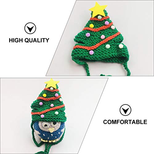 Amosfun - Gorro de Papá Noel para mascotas, gorro de Papá Noel, ajustable, para el invierno, color verde