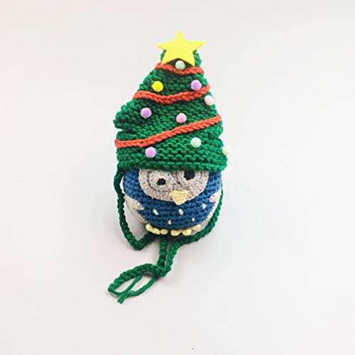 Amosfun - Gorro de Papá Noel para mascotas, gorro de Papá Noel, ajustable, para el invierno, color verde