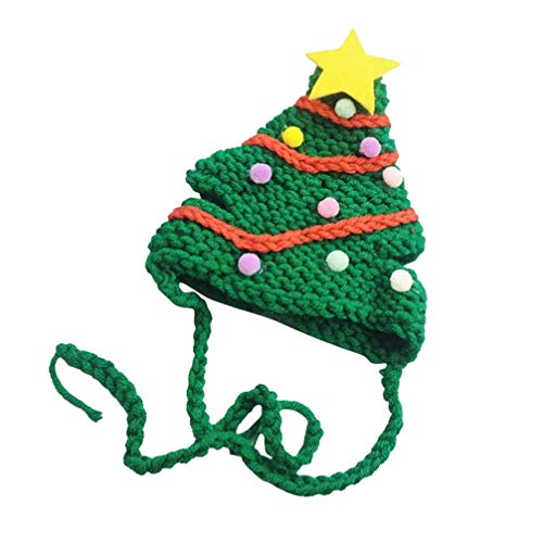 Amosfun - Gorro de Papá Noel para mascotas, gorro de Papá Noel, ajustable, para el invierno, color verde