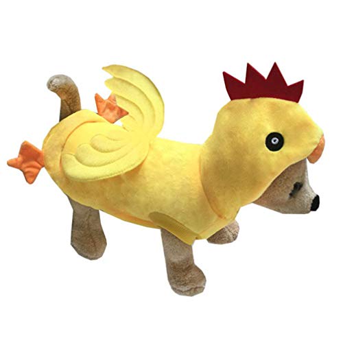 Amosfun Ropa para Disfraces para Mascotas Pollo Disfraz para Mascotas Carnaval Festival Cumpleaños Año Nuevo Accesorios para Disfraces Suministros para Fiestas (Talla M Amarillo)