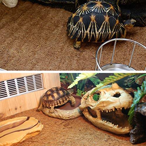 Angoily Alfombra de Fibra de Coco para Mascotas Forro de Terrario Suministros de Reptiles para Lagartija Serpiente Tortuga Alfombra de Cama Tapete Flor Maceta Colgante Cesta Reemplazo