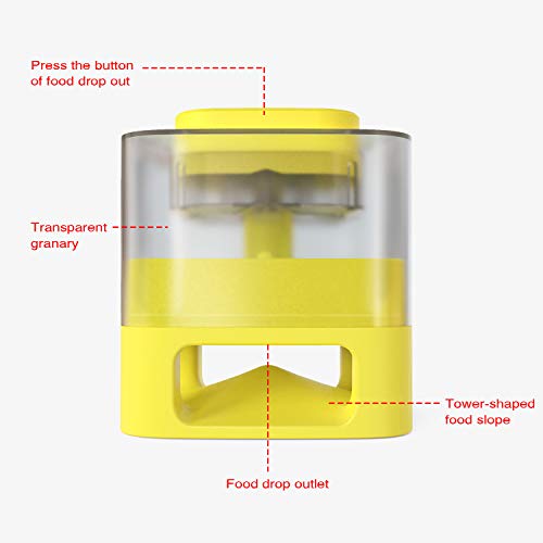 ANROD Comederos Automáticos para Perro Juguete con Botones, Comida para Perros de Alimentación Lenta para IQ Juegos Interactivos de Interior para Mascotas Pequeñas / Grandes (Amarillo)