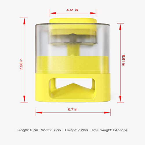 ANROD Comederos Automáticos para Perro Juguete con Botones, Comida para Perros de Alimentación Lenta para IQ Juegos Interactivos de Interior para Mascotas Pequeñas / Grandes (Amarillo)