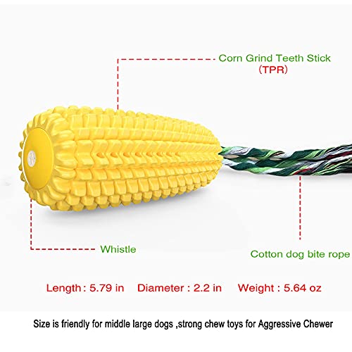 ANROD Juguetes para Masticar Cepillos de Dientes para Perros Que Hablan, Mordedores de Maíz Chirriantes, Limpieza de Dientes de Perros, para el Cuidado Dental de Perros Grandes, Medianos y Pequeños