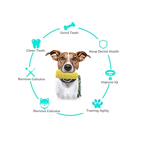 ANROD Juguetes para Masticar Cepillos de Dientes para Perros Que Hablan, Mordedores de Maíz Chirriantes, Limpieza de Dientes de Perros, para el Cuidado Dental de Perros Grandes, Medianos y Pequeños