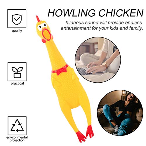 AnXiongStore Juguete con Sonido para Perros y Mascotas, Pollo Gritando, Pollo Amarillo de Goma, Juguete de Pollo con Sonido, Novedad, Pollo de Goma Duradero, niños y Perros, tamaño 3