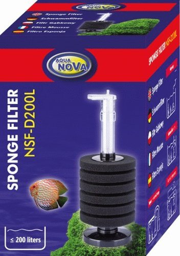 Aqua Nova Esponja Filtro NSF de d200l con alargador telescópico para acuarios hasta 200 litros.