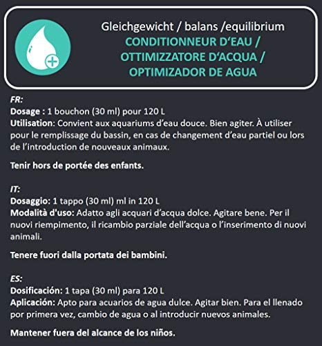 AQUANIQUE Optimizador de Agua 500 ml, purificador de Agua Acuario, para 2.000 litros, Productos para el Cuidado del Agua, Cuidado del Acuario