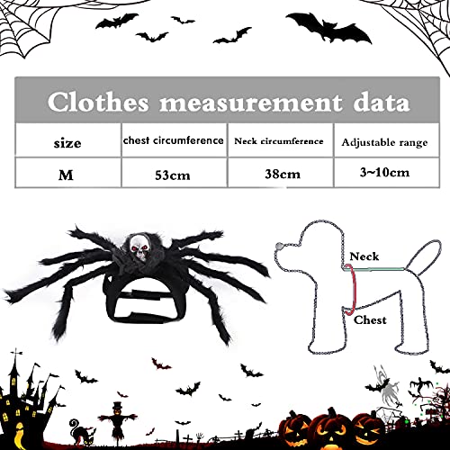 Araña Disfraces Perro Ropa, Ropa de Mascota Halloween, Disfraz de Mascotas de Halloween, Disfraces Divertidos Halloween para Mascotas, para Disfraces de Mascotas de Halloween (Gris)