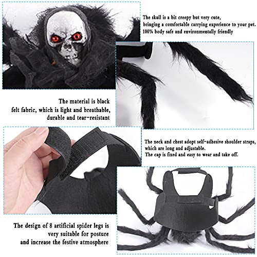 Araña Disfraces Perro Ropa, Ropa de Mascota Halloween, Disfraz de Mascotas de Halloween, Disfraces Divertidos Halloween para Mascotas, para Disfraces de Mascotas de Halloween (Gris)