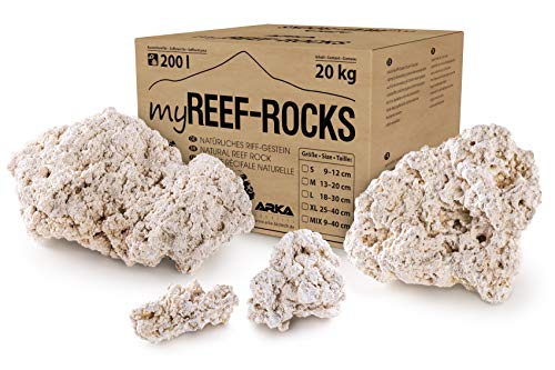 ARKA Aquatics MRRMIX MyReef-Rocks - Piedra Natural de Arrecife para acuarios Cichliden de Alta porosidad, sin sustancias nocivas, 20 kg, Talla única